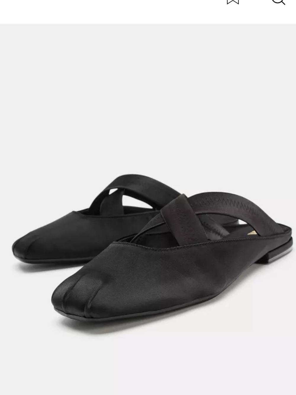 Zara ballet flats Black Women's Slip-On Cross-Strap Flats